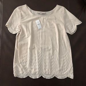 Ann Taylor LOFT embroidered blouse NWT size XS